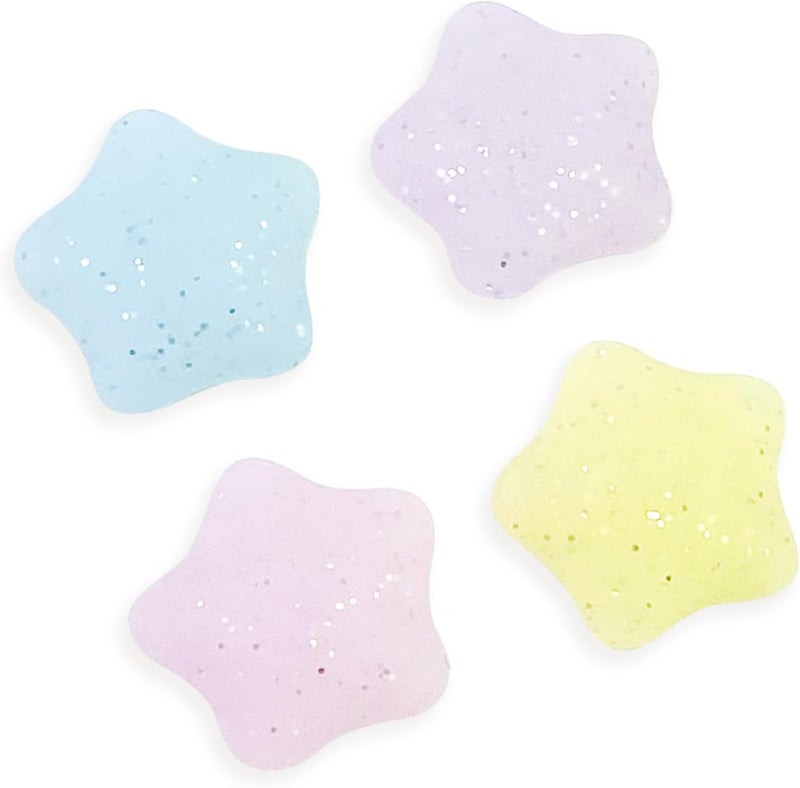 FlyingMage Switch Joycon Thumb Grips Caps, 4 PCS Cute Kawaii 3D Silicone Analog Thumbstick Button Cover Compatible with Nintendo Switch Lite/OLED Joystick Caps (Multicolor Glitter Star) - Image 1
